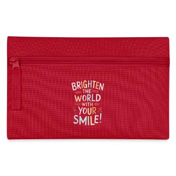 Brighten up your world with a smile - Pencil Case - red - Front