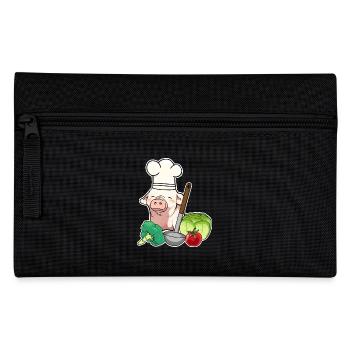 Porc, Légumes, Végétarien, Cuisinier, Porcelet - Trousse - noir - Devant