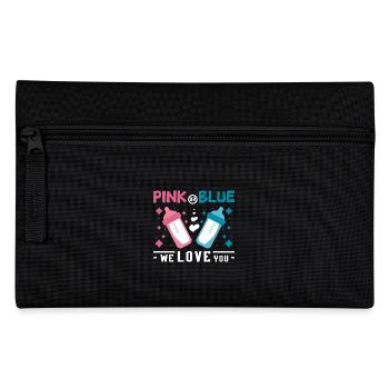 Pink or blue we love you Gender Reveal pregnancy - Federtasche - Schwarz - Vorne