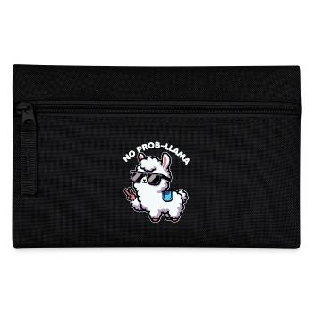 No Probllama Funny Llama Lover Pun for alpaca - Pencil Case - black - Front