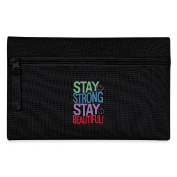 Stay Strong Stay Beautiful Motif - Pencil Case - black - Front