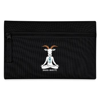 Relaxed Goat Baaa-Mast Yoga Pose - Pencil Case - black - Front