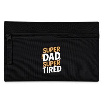 Super Dad Super Tired Statement - Pencil Case - black - Front