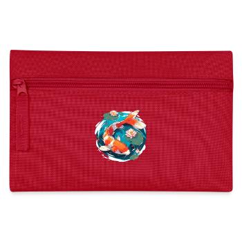 Vintage 80er Retro Japanisch Asiatisch Koi Karpfen - Federtasche - Rot - Vorne