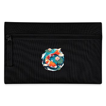 Vintage 80er Retro Japanisch Asiatisch Koi Karpfen - Federtasche - Schwarz - Vorne