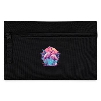 Flamingos Sunset Beach Ocean Flamingo - Pencil Case - black - Front