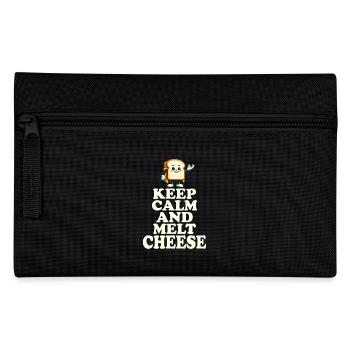 Keep Calm And Melt Cheese Fun Motif - Pencil Case - black - Front
