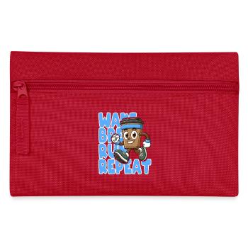 Wake Up, Brew, Run, Repeat Motivation - Pencil Case - red - Front