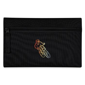 Mountain Bike Trial Sketch - Pencil Case - black - Front