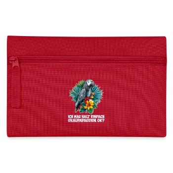 Graupapageien Graupapagei - Federtasche - Rot - Vorne