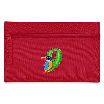 9th Birthday Motif Bird - 9 Years - Pencil Case - red - Front
