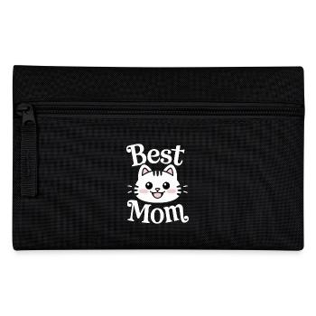 Best Mom Cute Cat Face Adorable Art - Pencil Case - black - Front