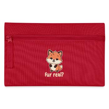 Fourrure réelle ? Illustration de renard mignon - Trousse - rouge - Devant