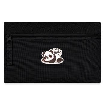 I Hate Morning People Cute Lazy Panda - Pencil Case - black - Front