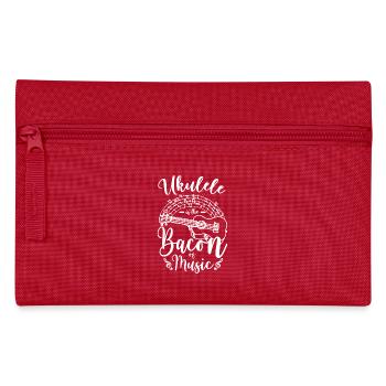 Le ukulélé est le bacon de la musique - Trousse - rouge - Devant
