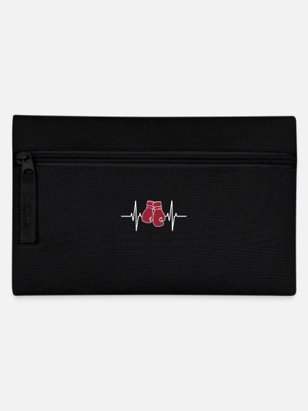 Boxhandschuhe Herzschlag EKG Motiv - Federtasche - Schwarz
