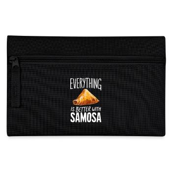 Alles Ist Besser Mit Samosa - Federtasche - Schwarz - Vorne