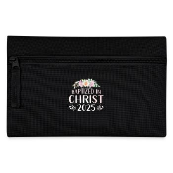 Getauft In Christus 2025 Blumenmuster - Federtasche - Schwarz - Vorne