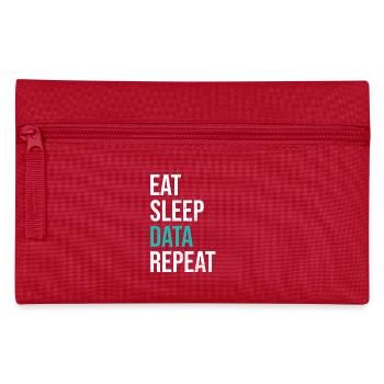 Eat Sleep Data Repeat Statistik Liebhaber - Federtasche - Rot - Vorne