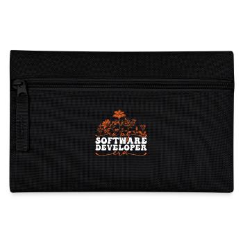 In My Software Developer Era: Flowers and Code - Pencil Case - black - Front