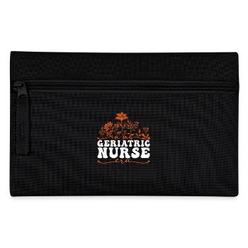 In My Geriatric Nurse Era With Floral Motif - Pencil Case - black - Front