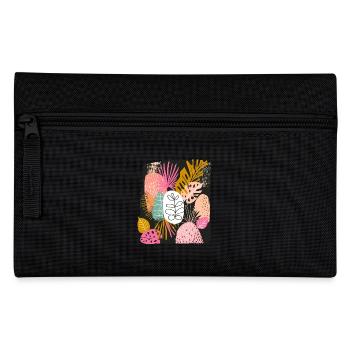 Bunte Tropische Blätter Abstrakte Kunst - Federtasche - Schwarz - Vorne