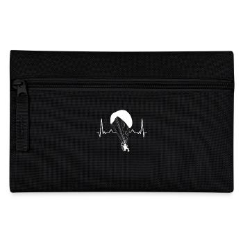 Paramtoring Paramotor Pilot Paragliding Herzschlag - Federtasche - Schwarz - Vorne