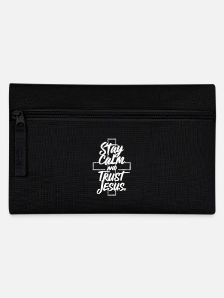 Restez calme et faites confiance à la déclaration chrétienne de Jésus - Trousse - noir