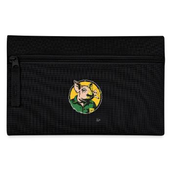 City Country Worker Smoking Pig - Pencil Case - black - Front