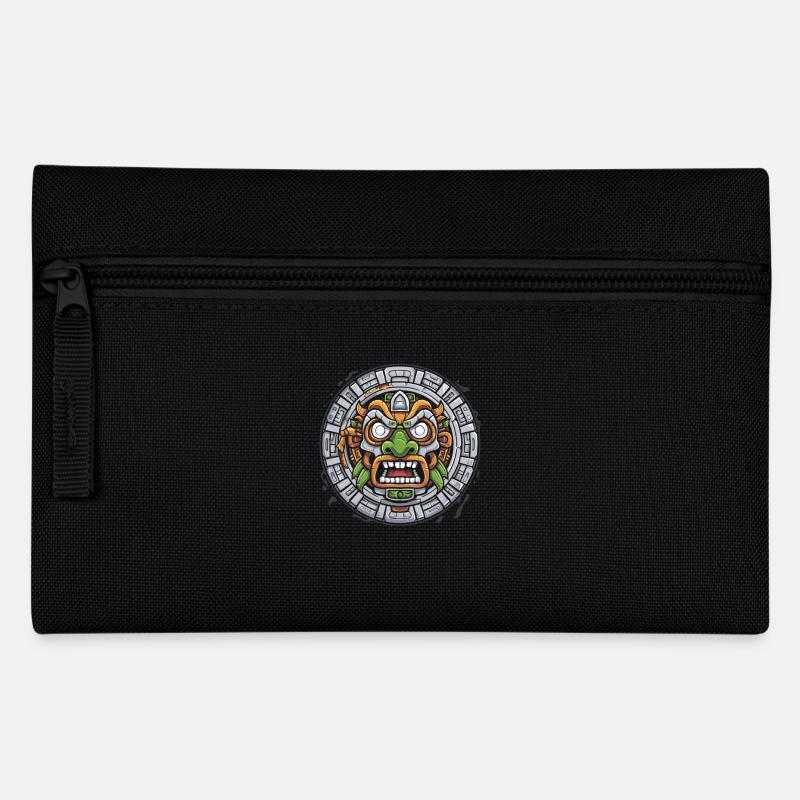 Dieu Aztèque Mythologie Ancienne Visage Tonatiuh - Trousse - noir
