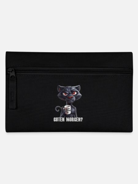 Guten Morgen dünnes Eis schwarze Katze - Federtasche - Schwarz