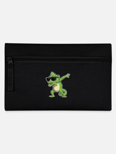 Chamäleon Dabbing mit Sonnenbrille - Federtasche - Schwarz