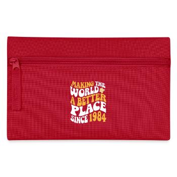 1984 Birthday Vintage Hippie Groovy - Pencil Case - red - Front