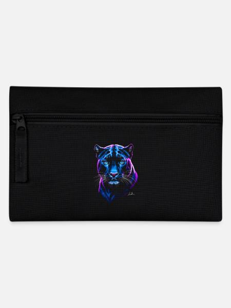 Neon Wilder Panther - Federtasche - Schwarz