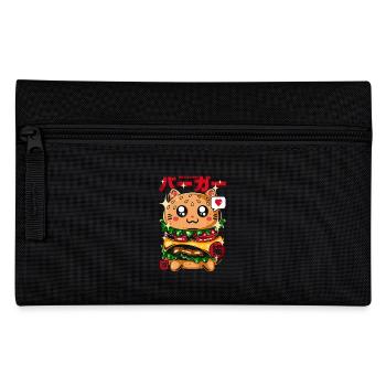 Japan Hamburger Cat Neko - Pencil Case - black - Front