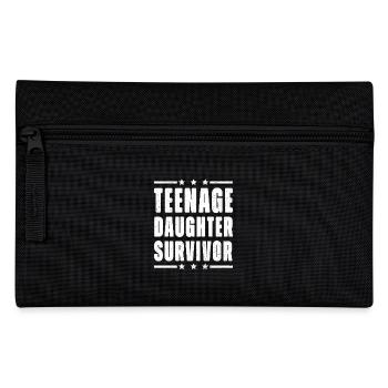 Teenage Daughter Survivor Vintage Dad Mom Father s - Pencil Case - black - Front