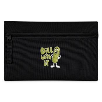 Dill So Funny Cucumber Cartoon - Pencil Case - black - Front