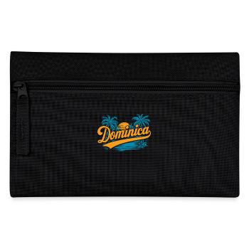 Dominica Souvenir – Tropische Palmen und - Federtasche - Schwarz - Vorne