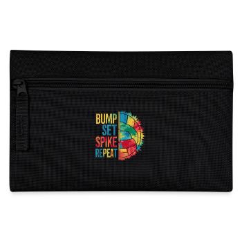 Volleyball Volleyballer Bump Set Spike Repeat - Federtasche - Schwarz - Vorne