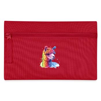 Portrait arc-en-ciel d’alpaga coloré - Trousse - rouge - Devant