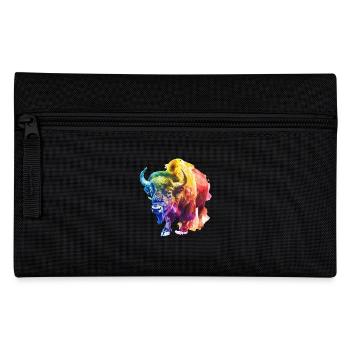 Colorful buffalo in rainbow colors - Pencil Case - black - Front