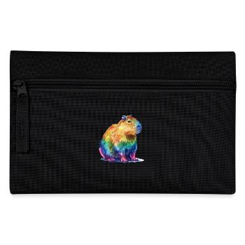 Capybara Rainbow Colorful Capybara Portrait - Pencil Case - black - Front