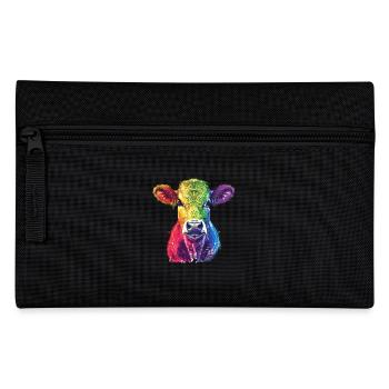 Bunte Regenbogen-Kuh Kunstwerk - Federtasche - Schwarz - Vorne