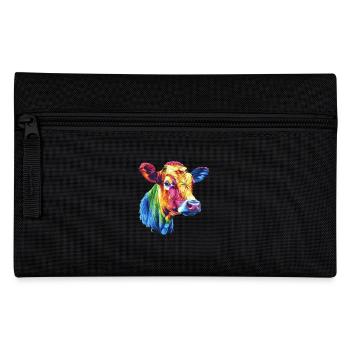 Colorful Cow Rainbow Artwork - Pencil Case - black - Front