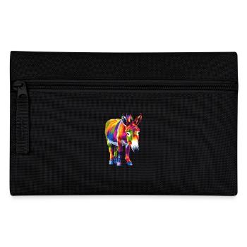 Donkey Rainbow Colorful Donkey Motif Artwork - Pencil Case - black - Front