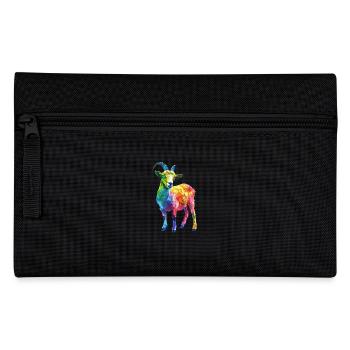 Colorful Goat Abstract Art for Animal Lovers - Pencil Case - black - Front
