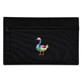 Bunte Ente Aquarell Kunstwerk - Federtasche - Schwarz - Vorne