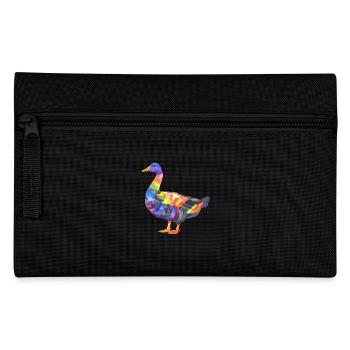 Bunte Gans Geometrisches Kunstwerk - Federtasche - Schwarz - Vorne
