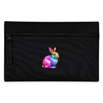Bunter Regenbogen Hase Kunstwerk - Federtasche - Schwarz - Vorne