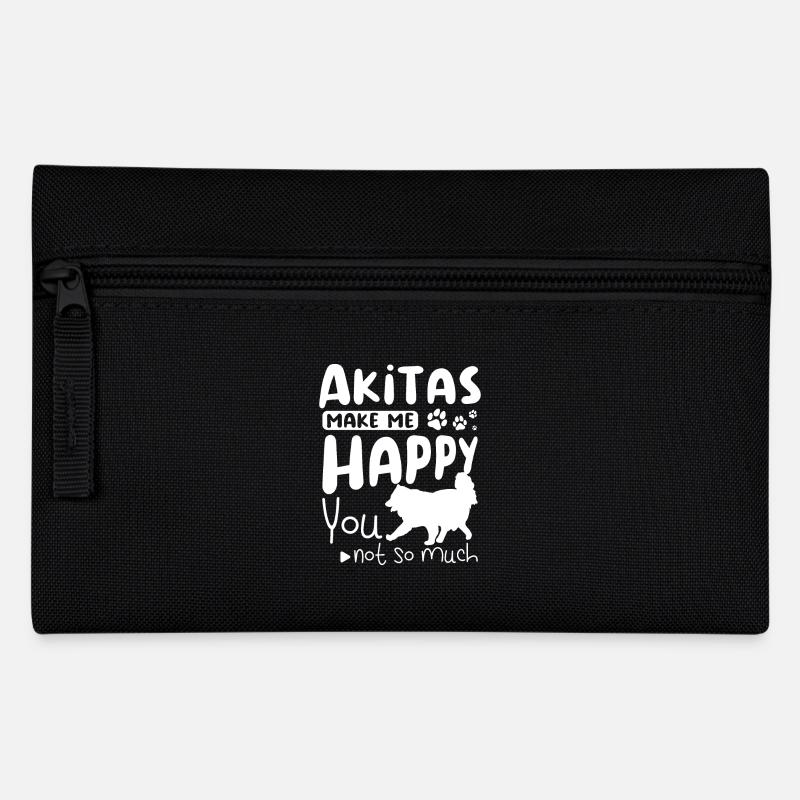 Akitas make my happy you not so much - Federtasche - Schwarz